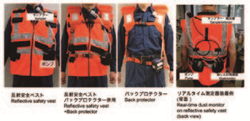 Optimization of personal sampler mounting onto a reflective safety vest and/or back protector for tunnel construction workers.